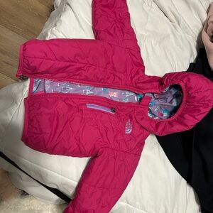 The North Face Kids Fuchsia Reversible Puffer Jacket